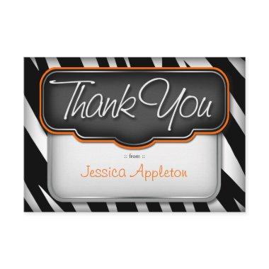 Unique Zebra Print "Thank you" Flat