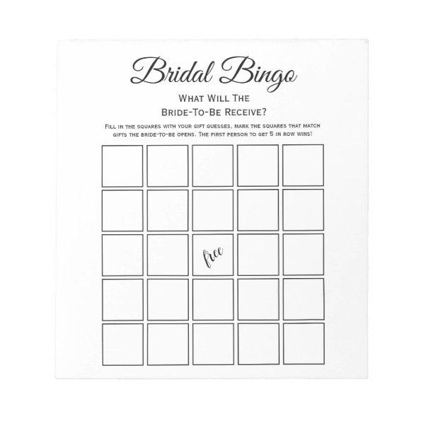 Universal White  Bingo Party Game Notepad