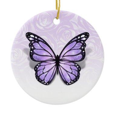 Upload Any Color Unique Elegant Monarch Butterfly Ceramic Ornament