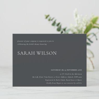 Urban Black White Typography Bridal Shower Invite