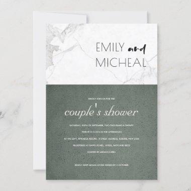 URBAN STONE GREY MARBLE COUPLES SHOWER INVITE
