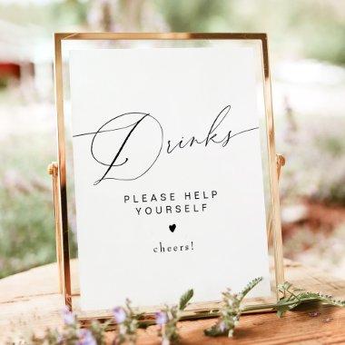 VALENTINA Modern Elegant Script Typography Drinks Poster