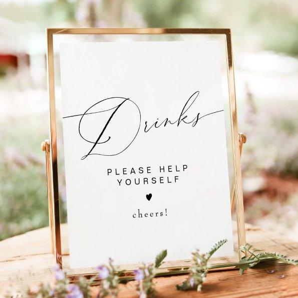 VALENTINA Modern Elegant Script Typography Drinks Poster