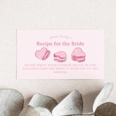 Valentine Hearts Bridal Shower Recipe Request Enclosure Invitations