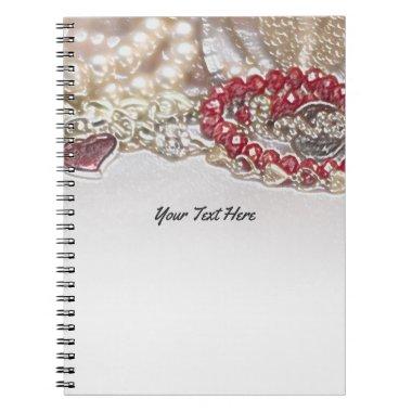 Valentine Jewels & Pearls Elegant Chic Glamour Notebook