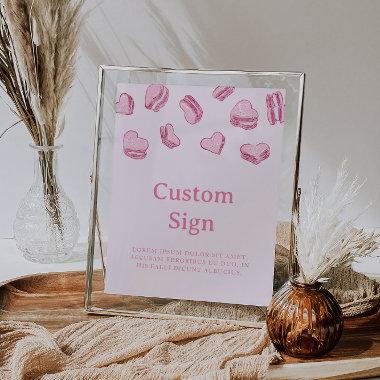 Valentine Pink Hearts Bridal Shower Custom Sign