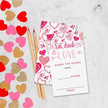 Valentine's Day Bridal Shower How Many Kisses Game Enclosure Invitations