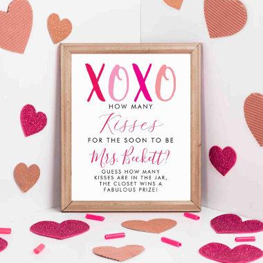 Valentine's Day Bridal Shower How Many Kisses Game Poster