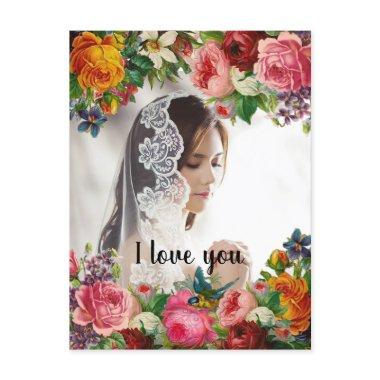 Valentine's Day Floral I Love You Photo Wedding Holiday Post