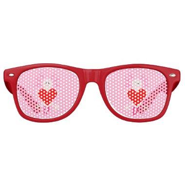 Valentines Day Love Heart Axolotl Retro Sunglasses