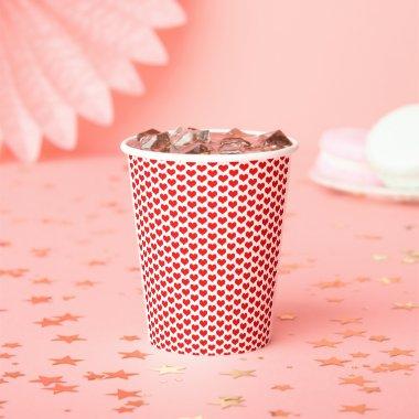 Valentine's Day Red Heat Patterns Weddings Bridal Paper Cups