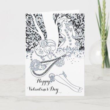 VALENTINE'S DAY ROMANCE,ROMANTIC LOVERS IN NATURE HOLIDAY Invitations