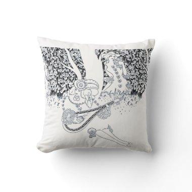 VALENTINE'S DAY ROMANCE,ROMANTIC LOVERS IN NATURE THROW PILLOW