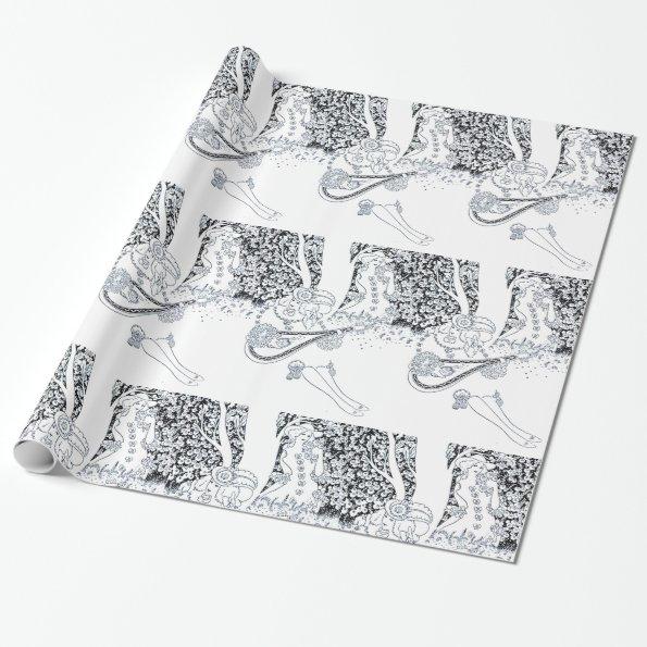 VALENTINE'S DAY ROMANCE,ROMANTIC LOVERS IN NATURE WRAPPING PAPER