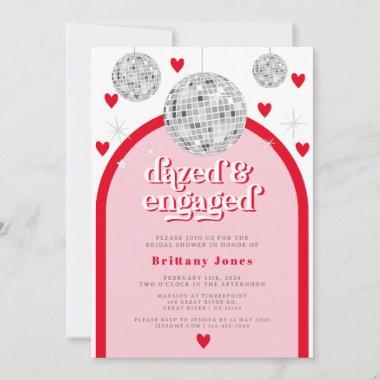 Valentines Heart Disco Groove Bridal Shower photo Invitations