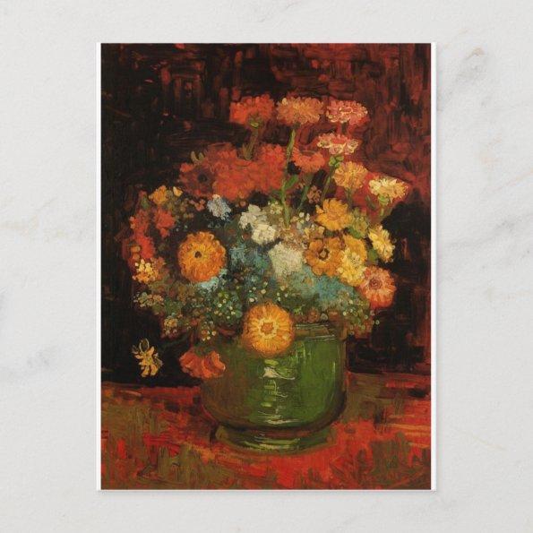 Van Gogh Vintage Painting Vase Flowers Blossoms PostInvitations