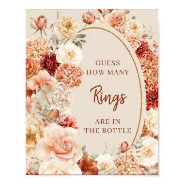 Variegated autumn floral rust Guess how many rings Poster