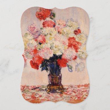 Vase of Peonies Monet Fine Art Bridal Shower Invitations