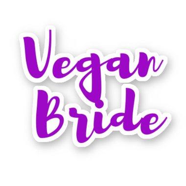 Vegan Bride Weddings Bridal Shower Purple White Sticker