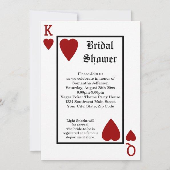 Vegas Playing Invitations King/Queen Bridal Shower