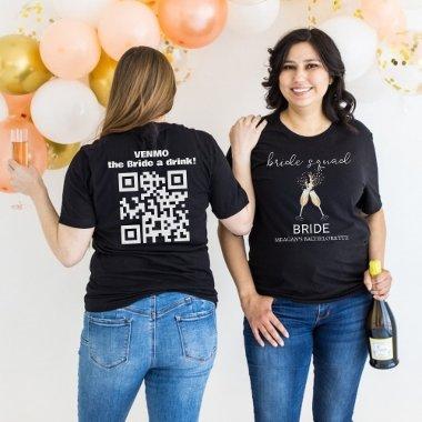 Venmo The Bride A Drink QR Code Champagne Toast T-Shirt