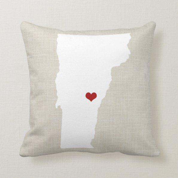 Vermont State New Home Throw Pillow 16" x 16"