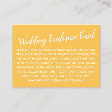 Versatile Custom Simple DIY Wedding Apricot Yellow Enclosure Invitations