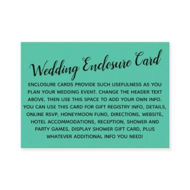 Versatile Custom Simple DIY Wedding Biscay Green Enclosure