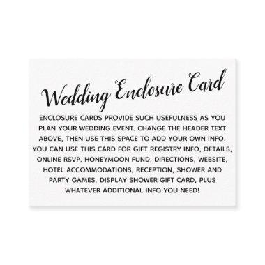 Versatile Custom Simple DIY Wedding Black & White Enclosure Invitations