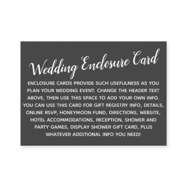 Versatile Custom Simple DIY Wedding Darkest Gray Enclosure Invitations