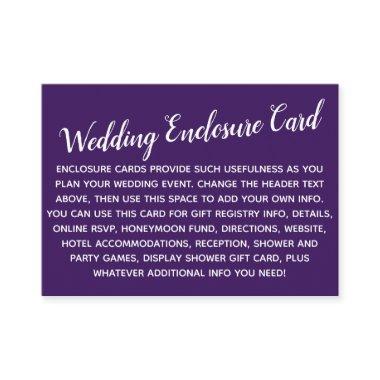 Versatile Custom Simple DIY Wedding Deepest Purple Enclosure