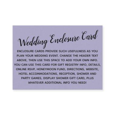 Versatile Custom Simple DIY Wedding Dusty Purple Enclosure Invitations