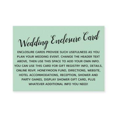 Versatile Custom Simple DIY Wedding Iced Mint Enclosure Invitations