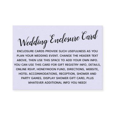 Versatile Custom Simple DIY Wedding Lavender Enclosure Invitations