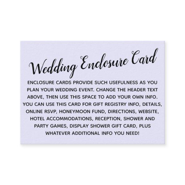 Versatile Custom Simple DIY Wedding Lavender Enclosure