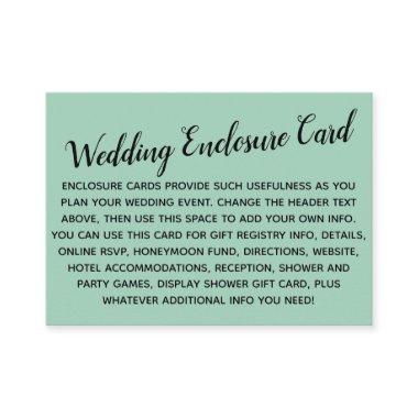 Versatile Custom Simple DIY Wedding Light Green Enclosure