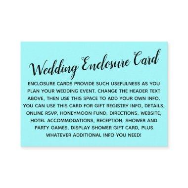 Versatile Custom Simple DIY Wedding Lightest Aqua Enclosure Invitations