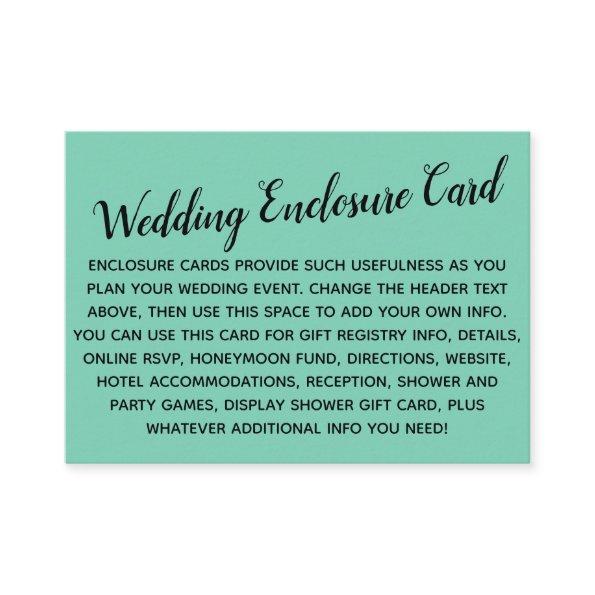 Versatile Custom Simple DIY Wedding Lucite Green Enclosure