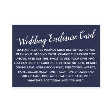 Versatile Custom Simple DIY Wedding Navy Blue Enclosure
