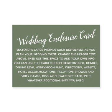 Versatile Custom Simple DIY Wedding Olive Green Enclosure