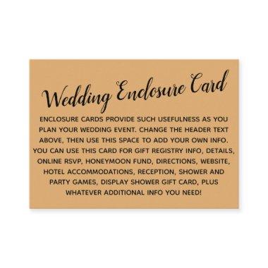 Versatile Custom Simple DIY Wedding Orange Cream Enclosure Invitations