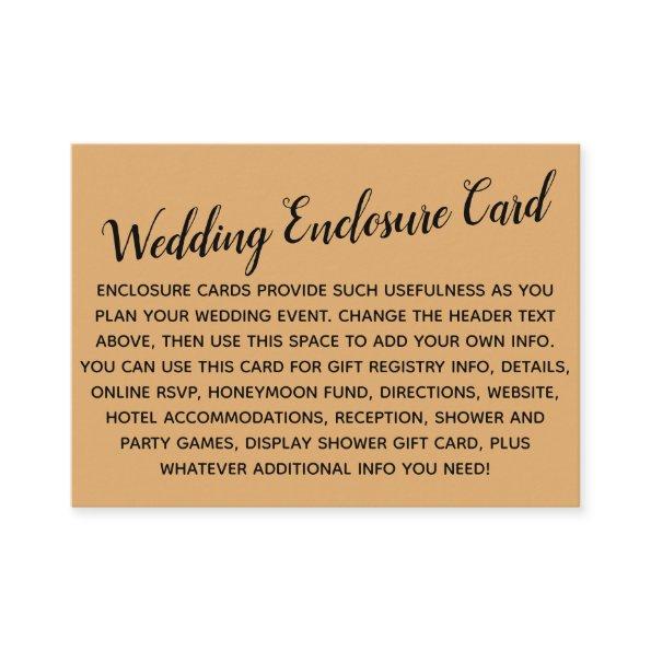 Versatile Custom Simple DIY Wedding Orange Cream Enclosure