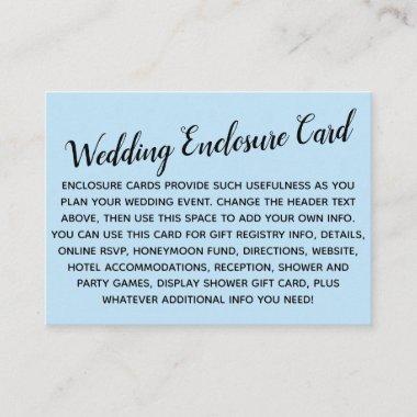 Versatile Custom Simple DIY Wedding Pale Baby Blue Enclosure Invitations