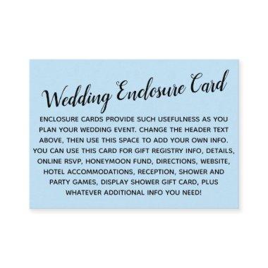 Versatile Custom Simple DIY Wedding Pale Baby Blue Enclosure Invitations