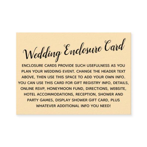 Versatile Custom Simple DIY Wedding Pale Peach Enclosure