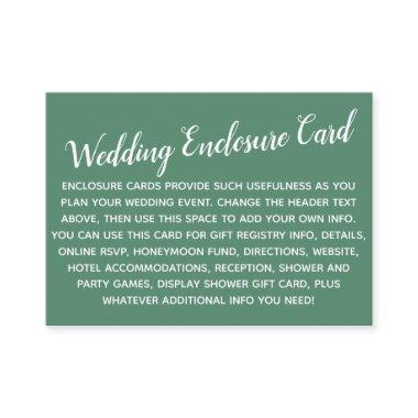 Versatile Custom Simple DIY Wedding Perfect Green Enclosure