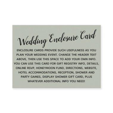 Versatile Custom Simple DIY Wedding Sage Green Enclosure Invitations