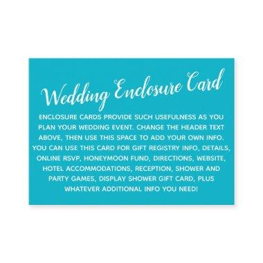 Versatile Custom Simple DIY Wedding Scuba Blue Enclosure Invitations