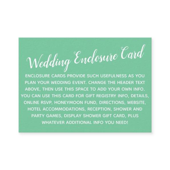 Versatile Custom Simple DIY Wedding Seafoam Green Enclosure