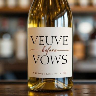 Veuve Before Vows Tan Brown  Sparkling Wine Label